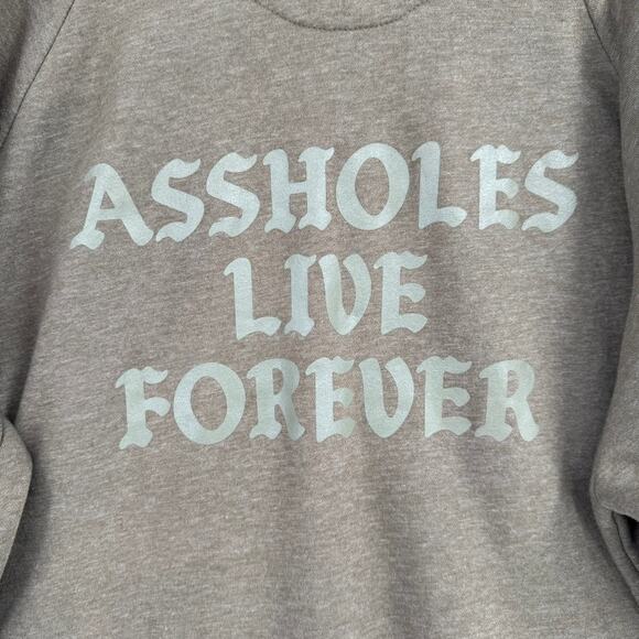 A$$holes Live Forever Full Zip Crewneck Sweatshirt Men's 3XL Green Black - Picture 4 of 8